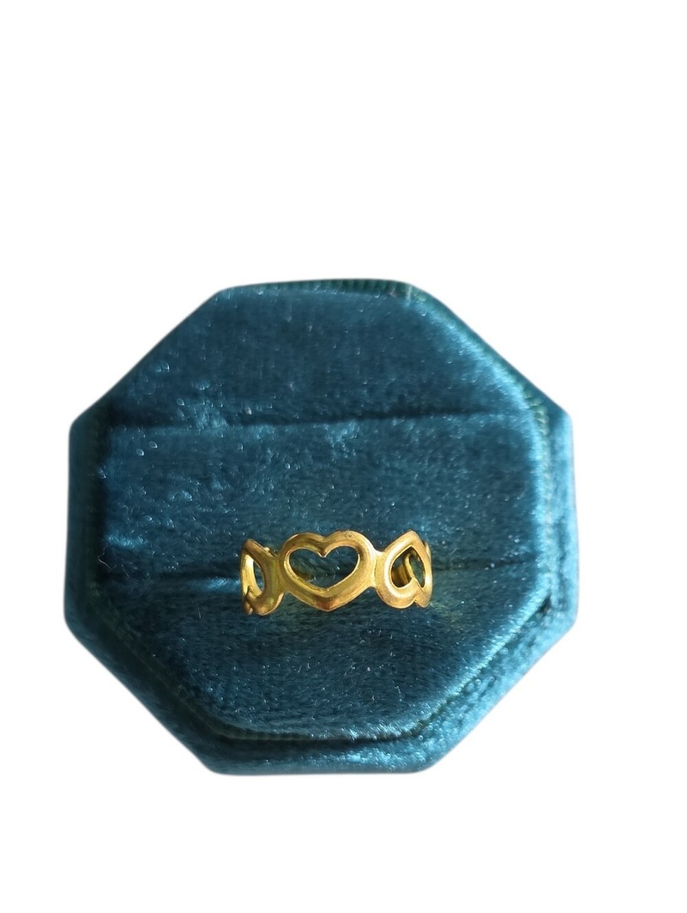 Size 5 Gold Toned Heart Cutout Stackable Ring